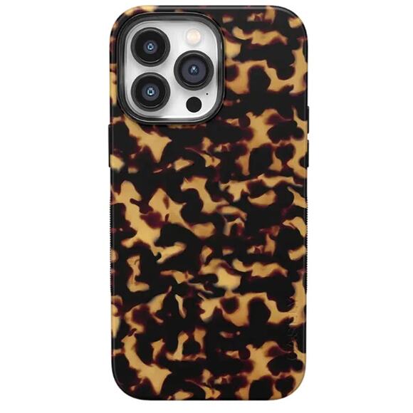 Casely iPhone 14 Pro Max Brown & Black Tortoise Shell Case Bold + Magsafe - Picture 1 of 4